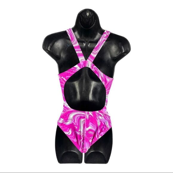 NIKE pink amp surge one piece swimsuit size 6 - Picture 6 of 8